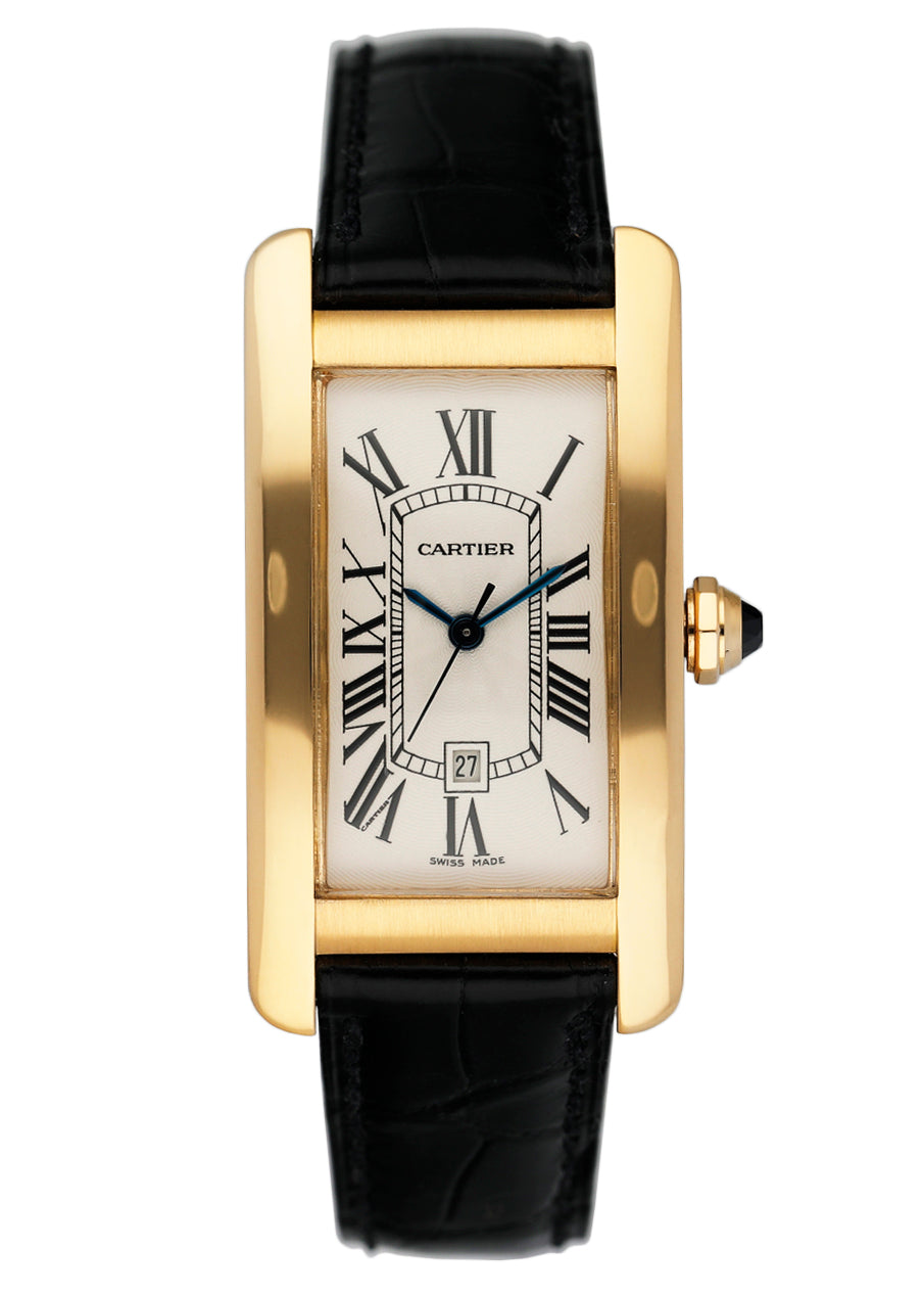 Cartier Tank Americaine W2603556 18K Yellow Gold Watch Box & papers - Wristwatch