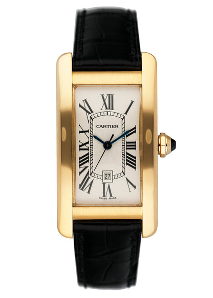 Cartier Tank Americaine W2603556 18K Yellow Gold Watch Box & papers - Wristwatch