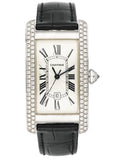 Cartier Tank Americaine W2603656 Diamond Mid Size Ladies Watch Box Papers - Wristwatch