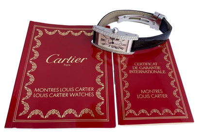 Cartier Tank Americaine W2603656 Diamond Mid Size Ladies Watch Box Papers - Wristwatch