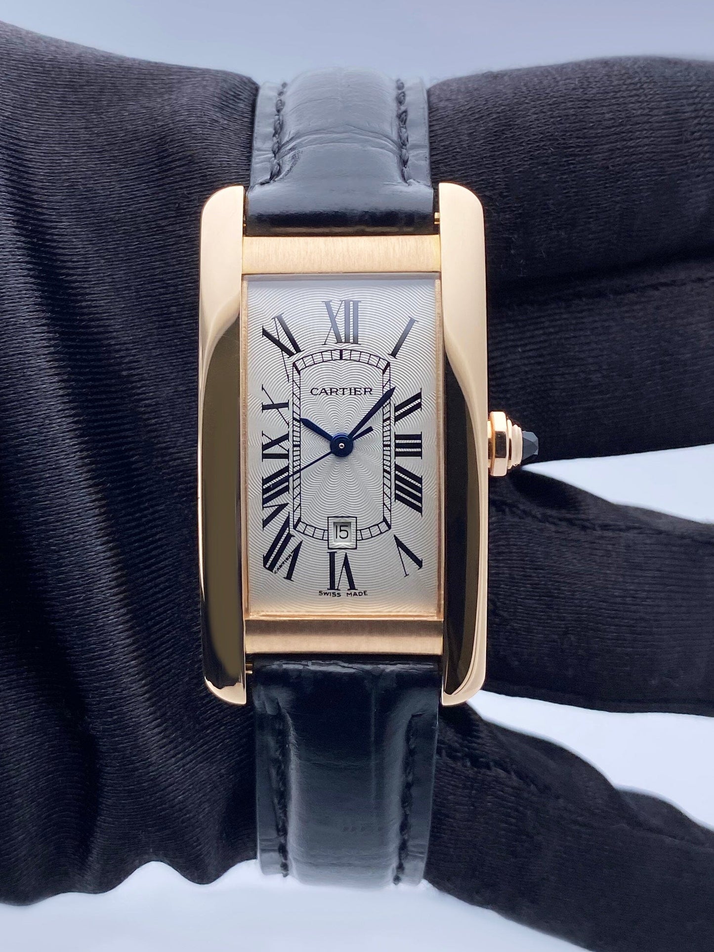 Cartier Tank Americaine W2620030 18K Rose Gold Ladies Watch - Watches
