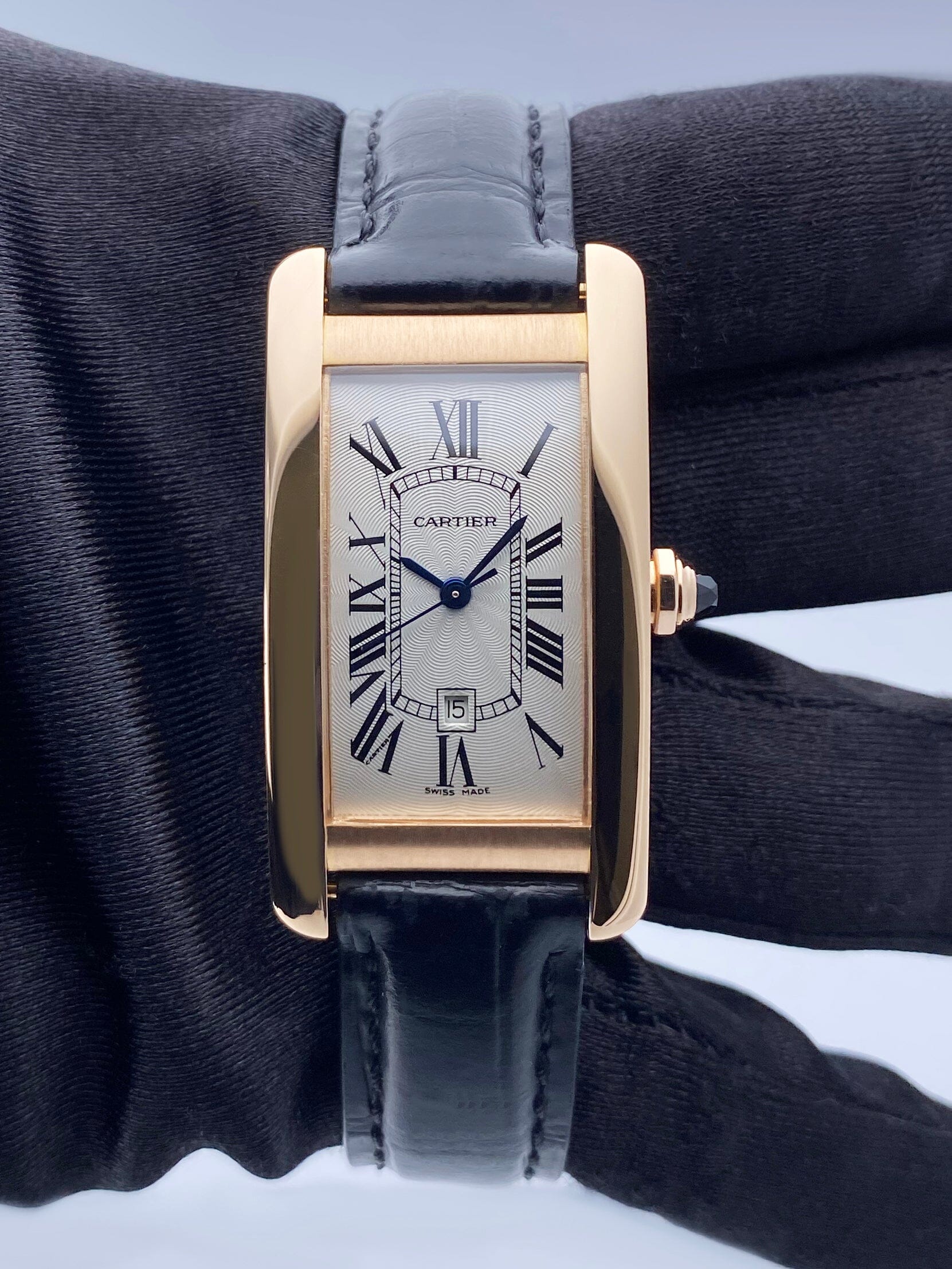 Cartier Tank Americaine W2620030 18K Rose Gold Ladies Watch - Watches