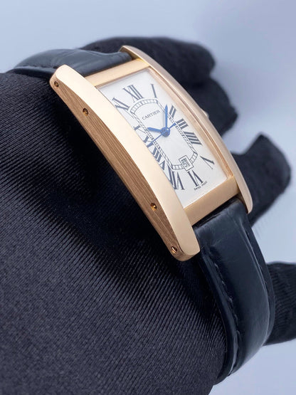 Cartier Tank Americaine W2620030 18K Rose Gold Ladies Watch - Watches