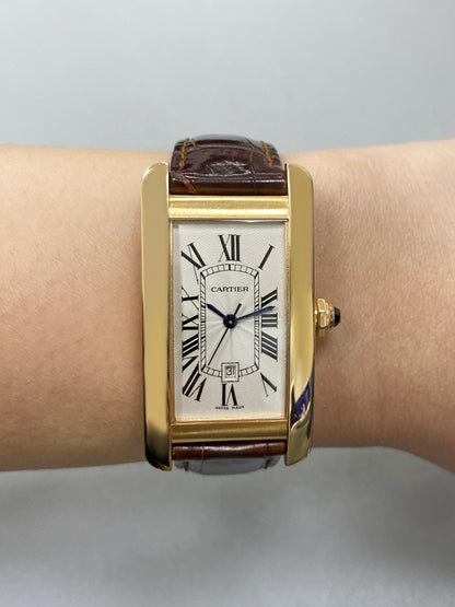 Cartier Tank Americaine W2620030 18K Rose Gold Watch - Watches