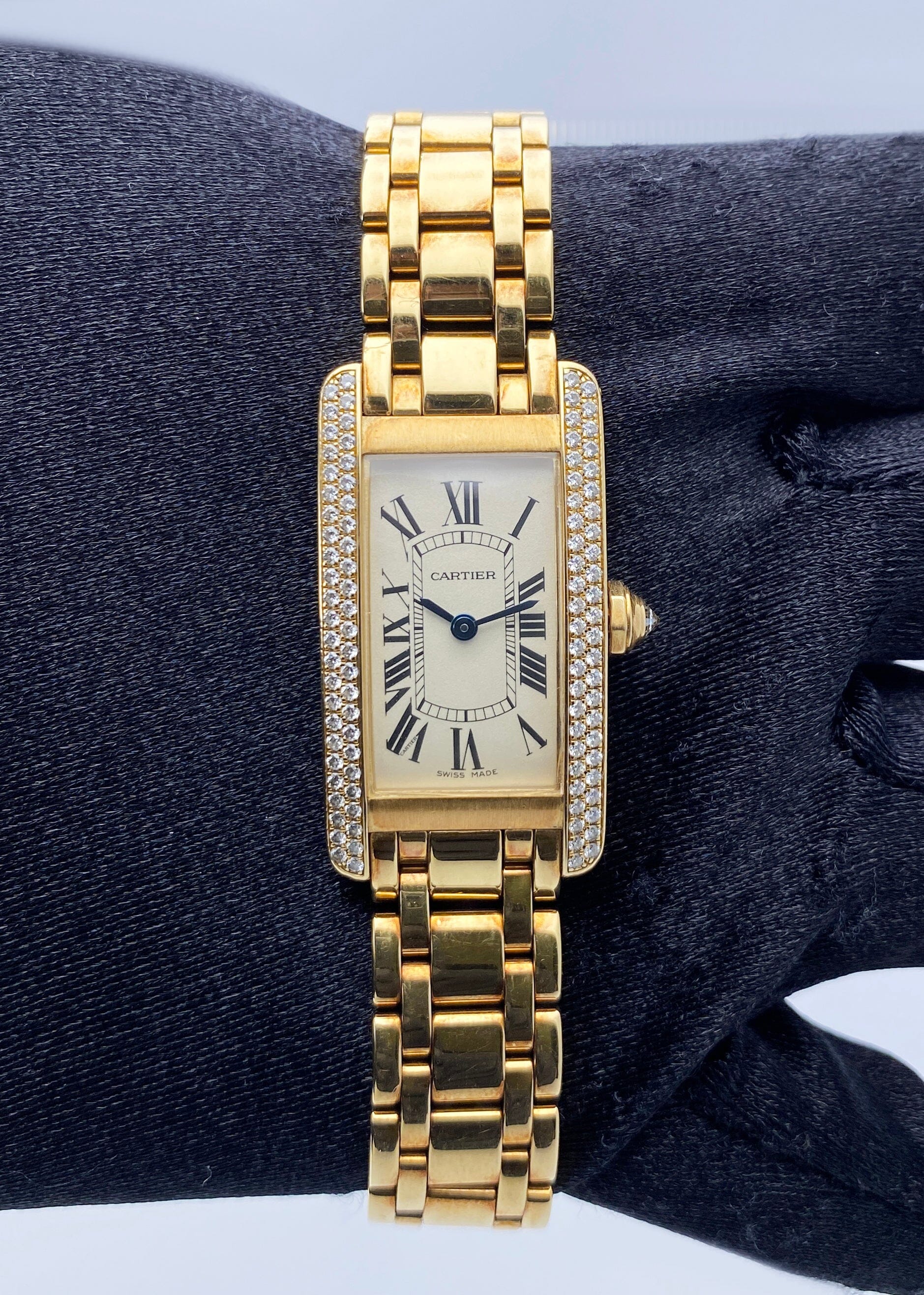 Cartier Tank Americaine WB7012K2 Diamond Ladies Watch - Wristwatch