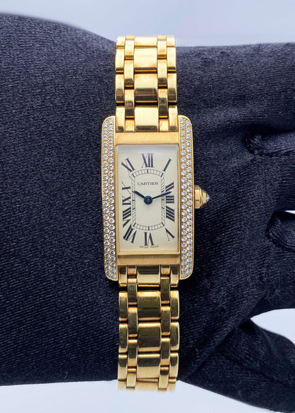 Cartier Tank Americaine WB7012K2 Diamond Ladies Watch - Wristwatch