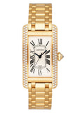 Cartier Tank Americaine WB7019K2 Diamond 18K Yellow Gold Ladies Watch - Watches