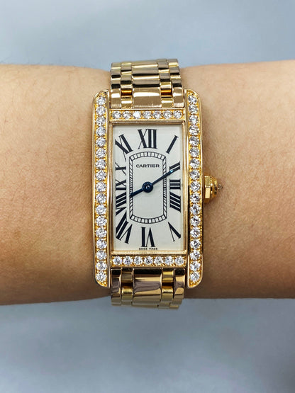 Cartier Tank Americaine WB7079M5/2503 Diamond Ladies Watch - Wristwatch