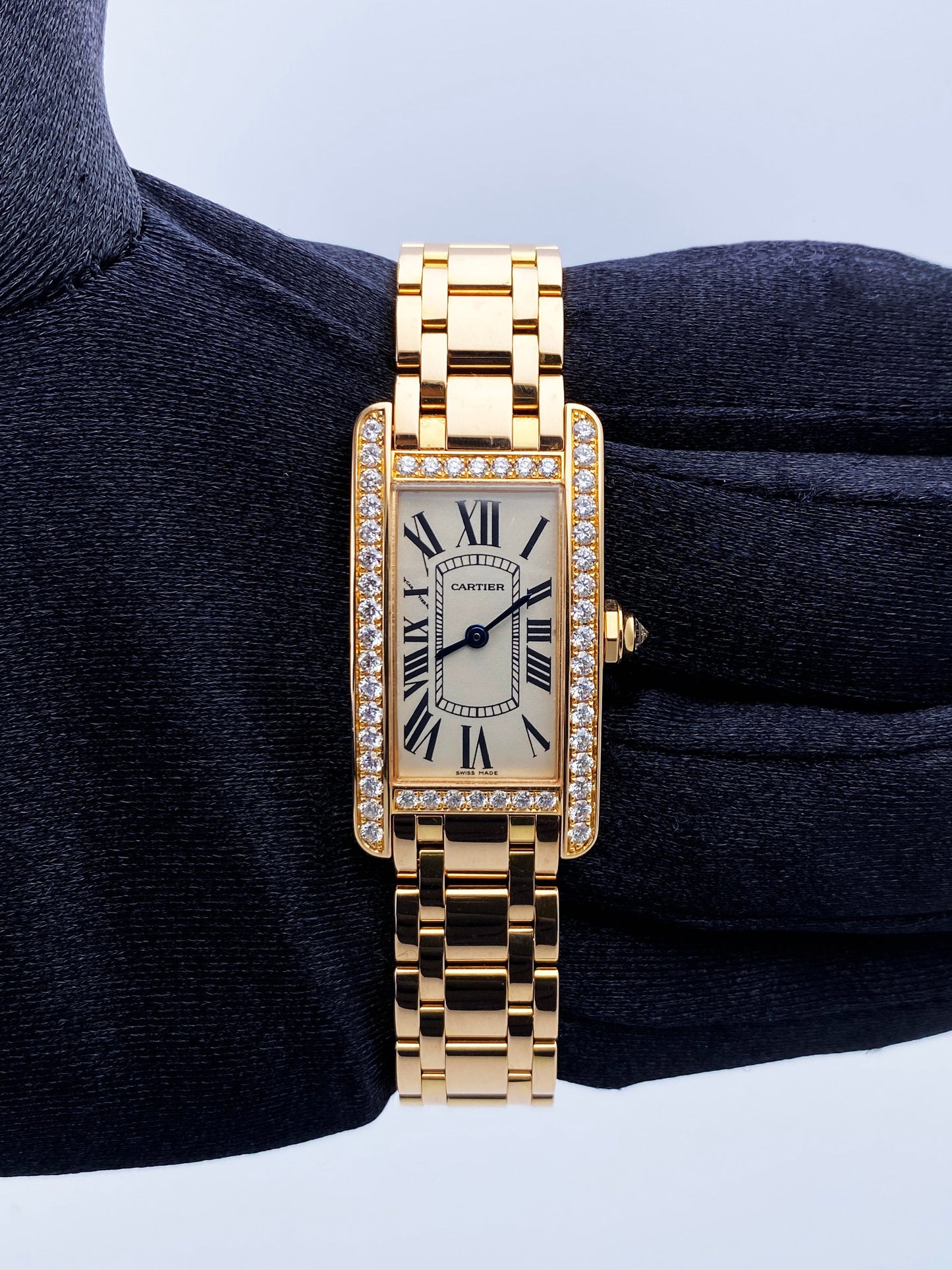 Cartier Tank Americaine WB7079M5/2503 Diamond Ladies Watch - Wristwatch