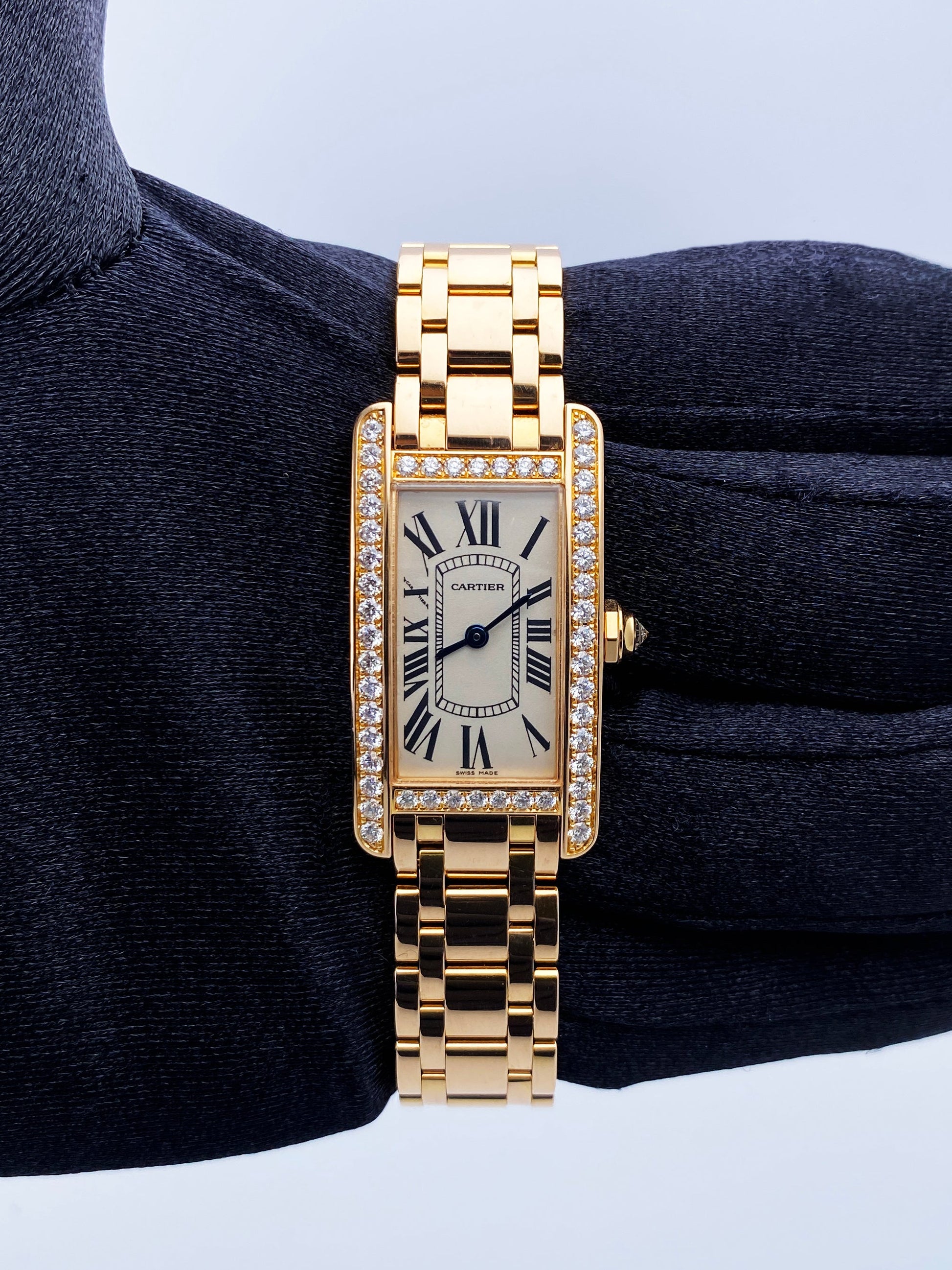 Cartier Tank Americaine WB7079M5/2503 Diamond Ladies Watch - Wristwatch