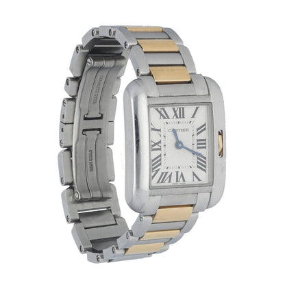 Cartier Tank Anglaise 3485 Stainless steel and 18K Yellow gold Quartz Woman's Watch