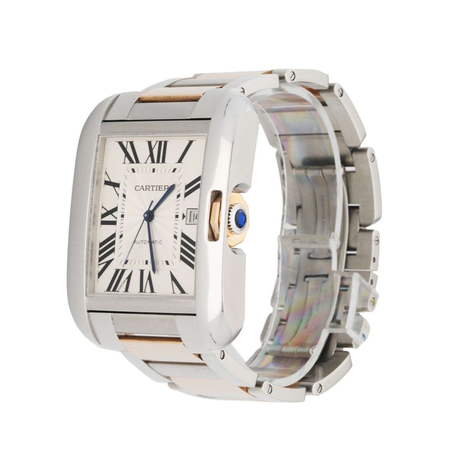 Cartier Tank Anglaise 3507 18K Stainless Steel & 18K Rose Gold Box & Papers