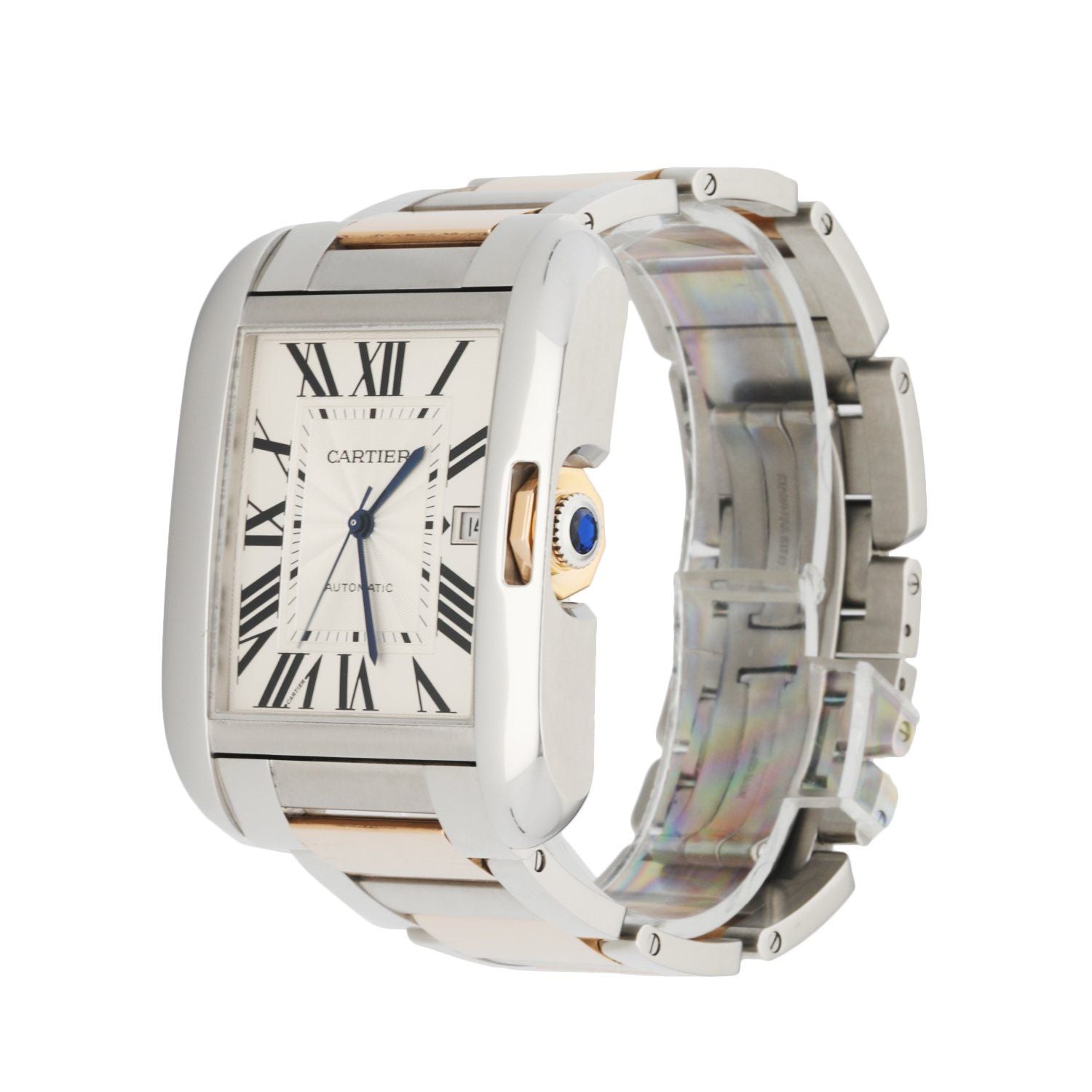 Cartier Tank Anglaise 3507 18K Stainless Steel & 18K Rose Gold Box & Papers
