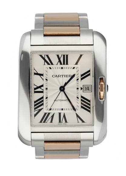 Cartier Tank Anglaise 3507 18K Stainless Steel & 18K Rose Gold Box & Papers