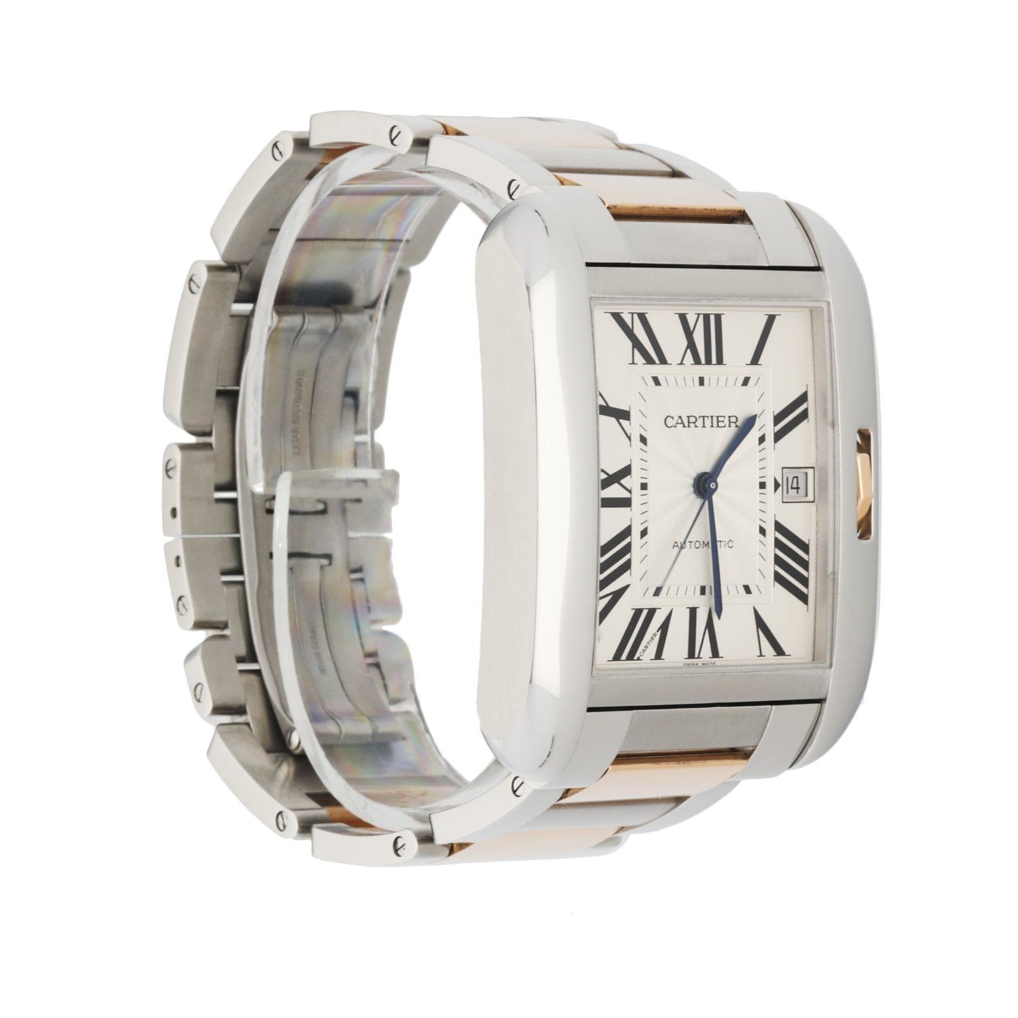 Cartier Tank Anglaise 3507 18K Stainless Steel & 18K Rose Gold Box & Papers