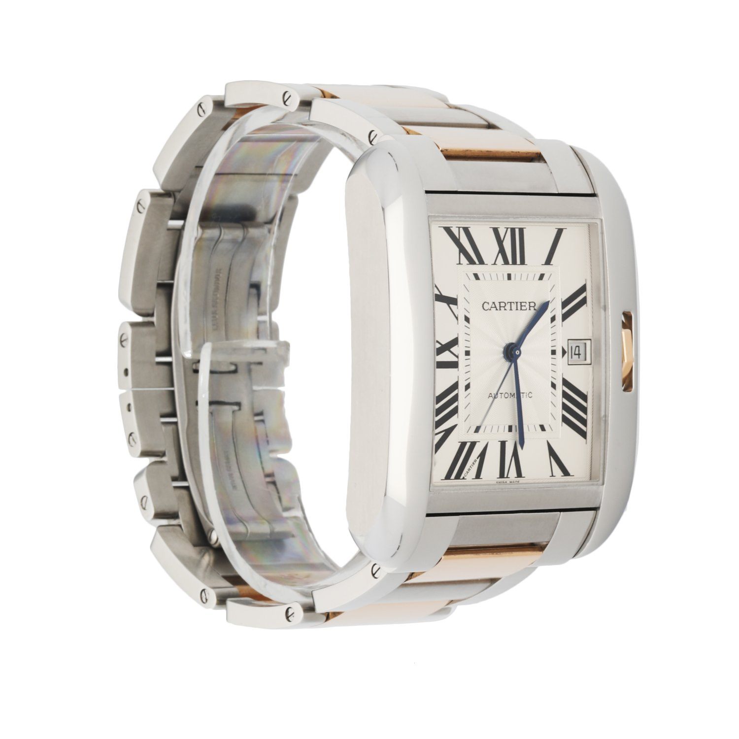 Cartier Tank Anglaise 3507 18K Stainless Steel & 18K Rose Gold Box & Papers