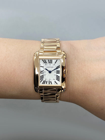 Cartier Tank Anglaise W5310013 18K Rose Gold Ladies Watch