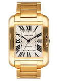 Cartier Tank Anglaise W5310018/3505 18K Yellow Gold Mens Watch Box Papers