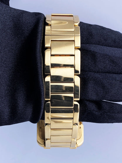 Cartier Tank Anglaise W5310018/3505 18K Yellow Gold Mens Watch Box Papers