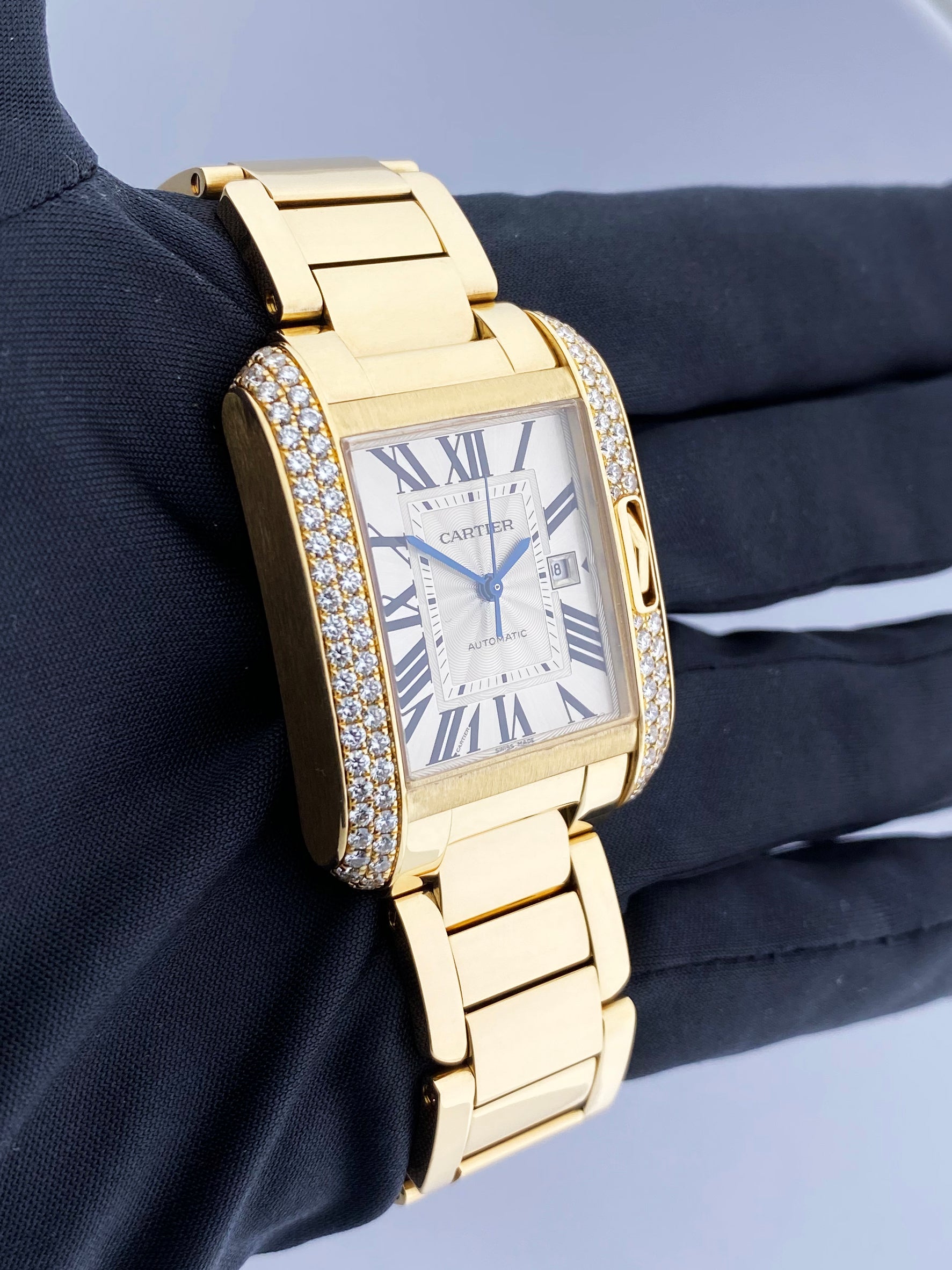Cartier Tank Anglaise WT100006 18K Yellow Gold Diamond Box/Papers
