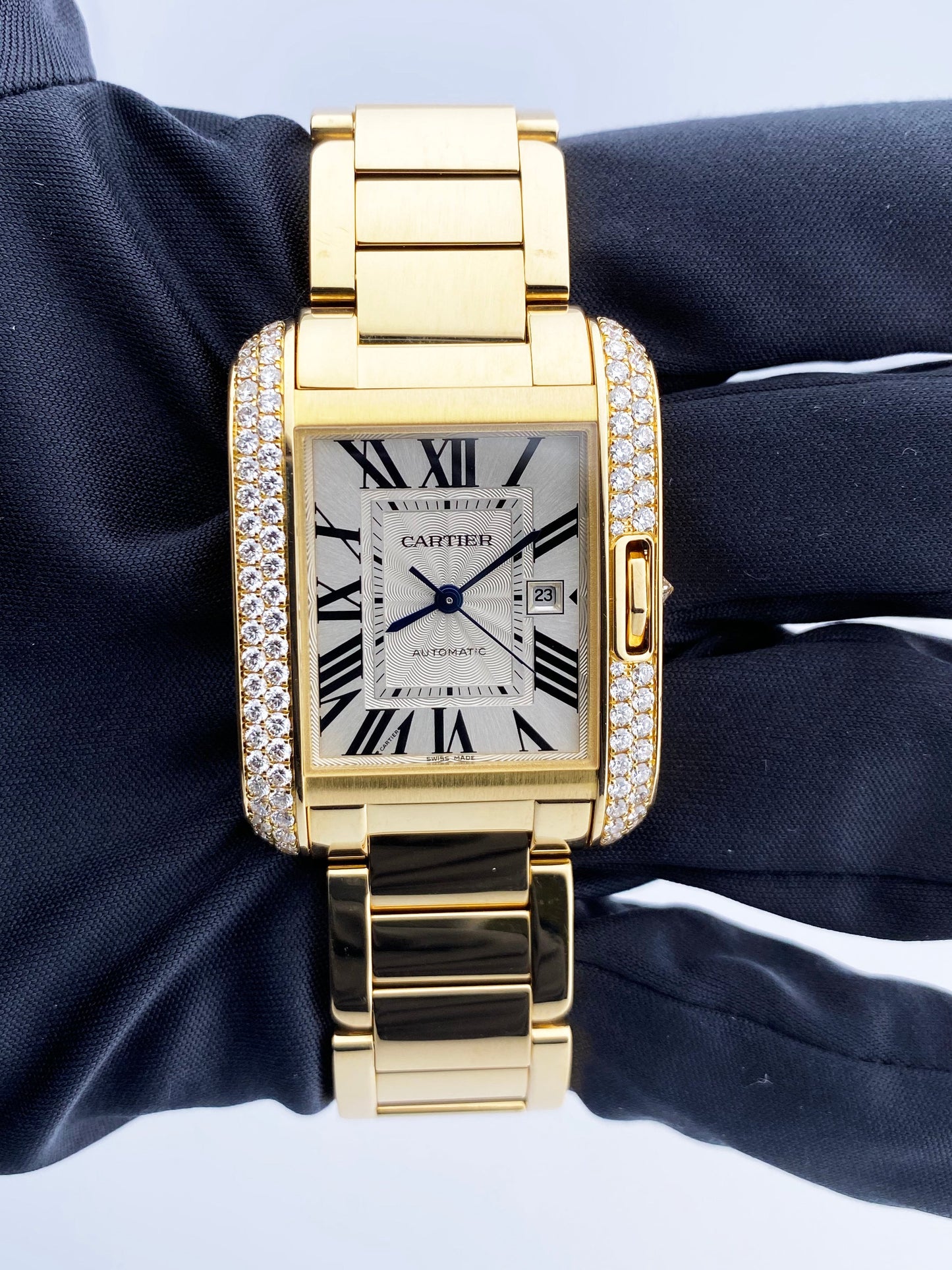 Cartier Tank Anglaise WT100006 18K Yellow Gold Diamond Box/Papers