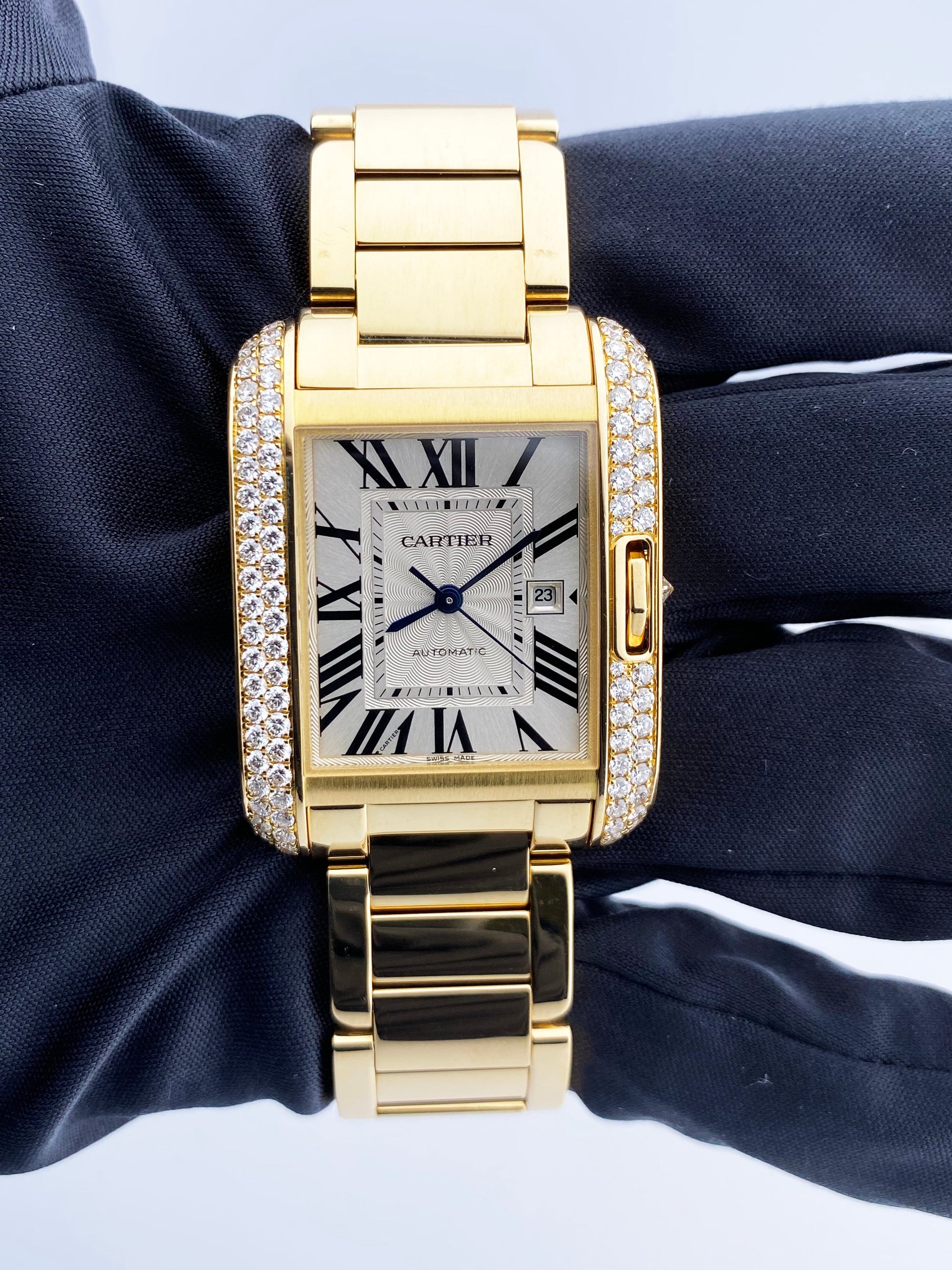Cartier Tank Anglaise WT100006 18K Yellow Gold Diamond Box/Papers