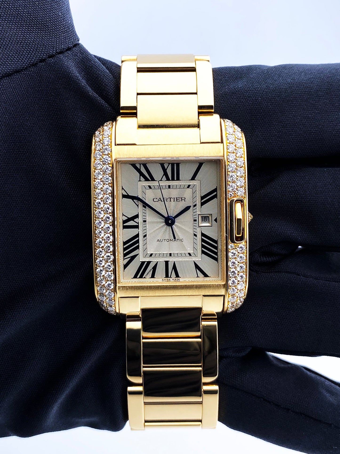 Cartier Tank Anglaise WT100006 18K Yellow Gold Diamond Box/Papers