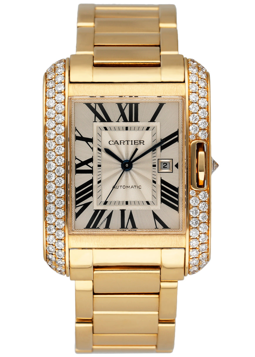 Cartier Tank Anglaise WT100006 18K Yellow Gold Diamond Box/Papers