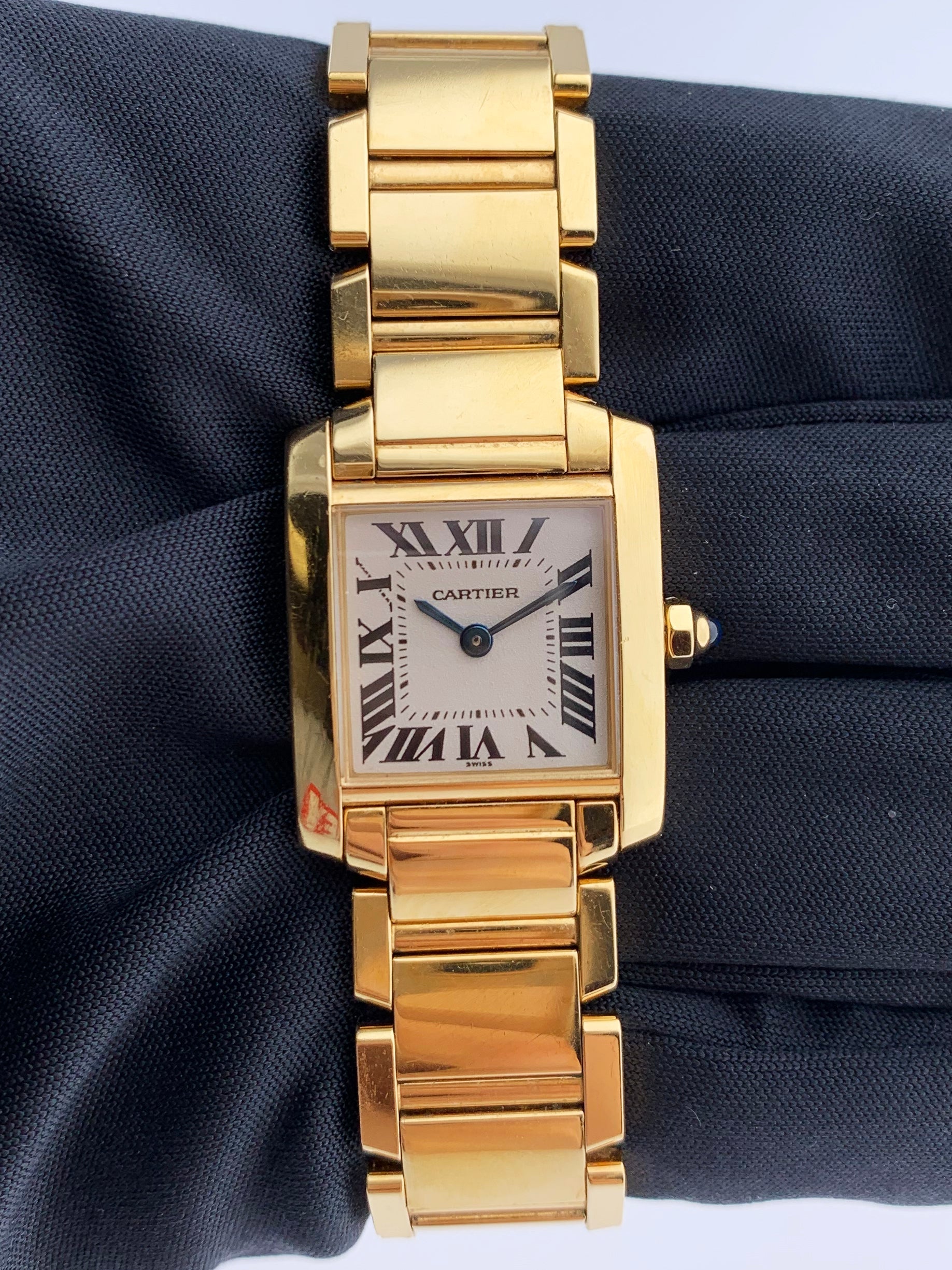 Cartier Tank Francaise 1820 18K Yellow Gold Ladies Watch Box Papers - Virtual
