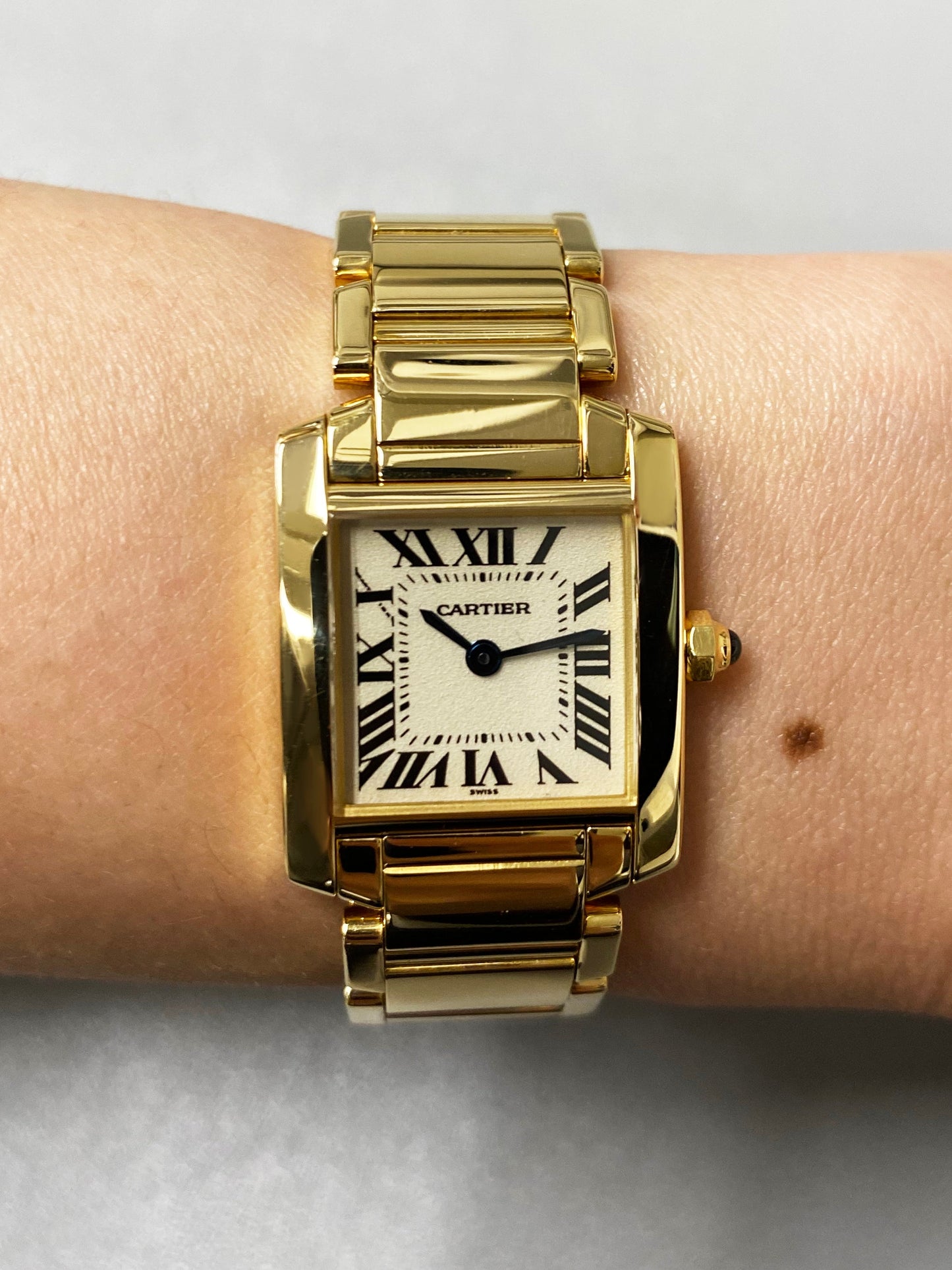 Cartier Tank Francaise 1820 18K Yellow Gold Ladies Watch Box & Papers - Virtual