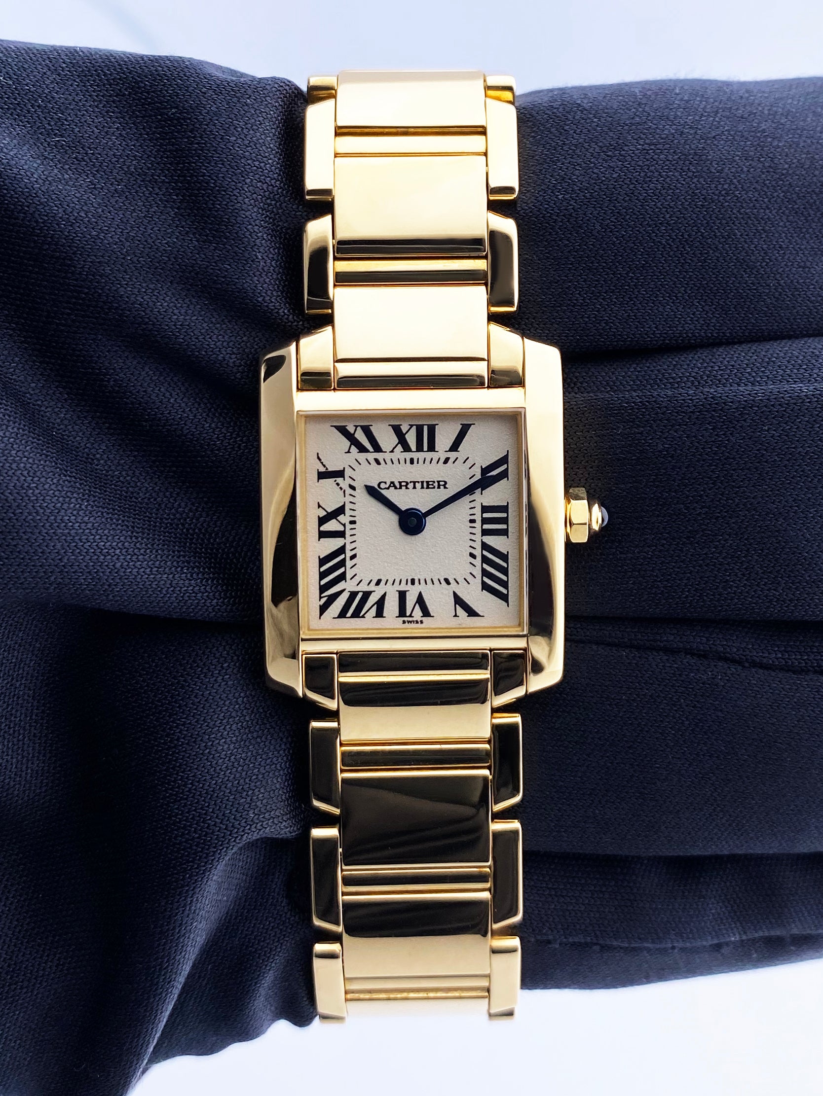 Cartier Tank Francaise 1820 18K Yellow Gold Ladies Watch Box & Papers - Virtual