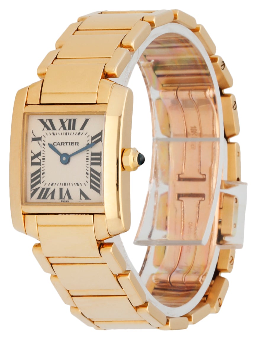 Cartier Tank Francaise 1820 18K Yellow Gold Ladies Watch Box & Papers - Virtual
