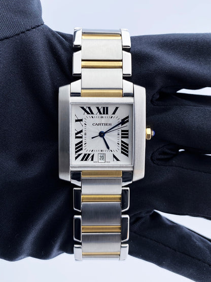 Cartier Tank Francaise 2302 / W51005Q4 Two Tone Automatic Box & Papers - Wristwatch