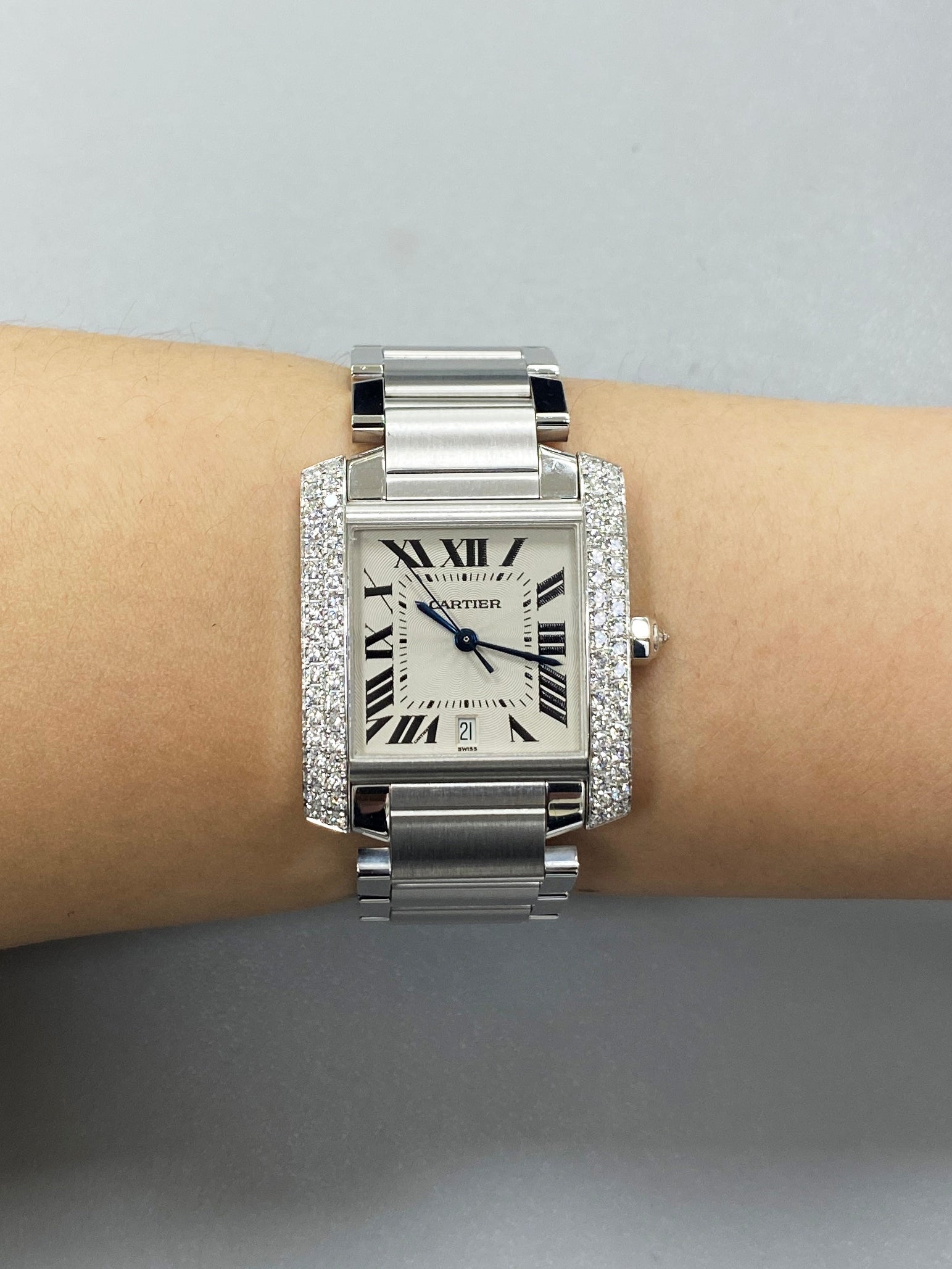 Cartier Tank Francaise WE1003S3 / 2366 18K White Gold Watch - Wristwatch