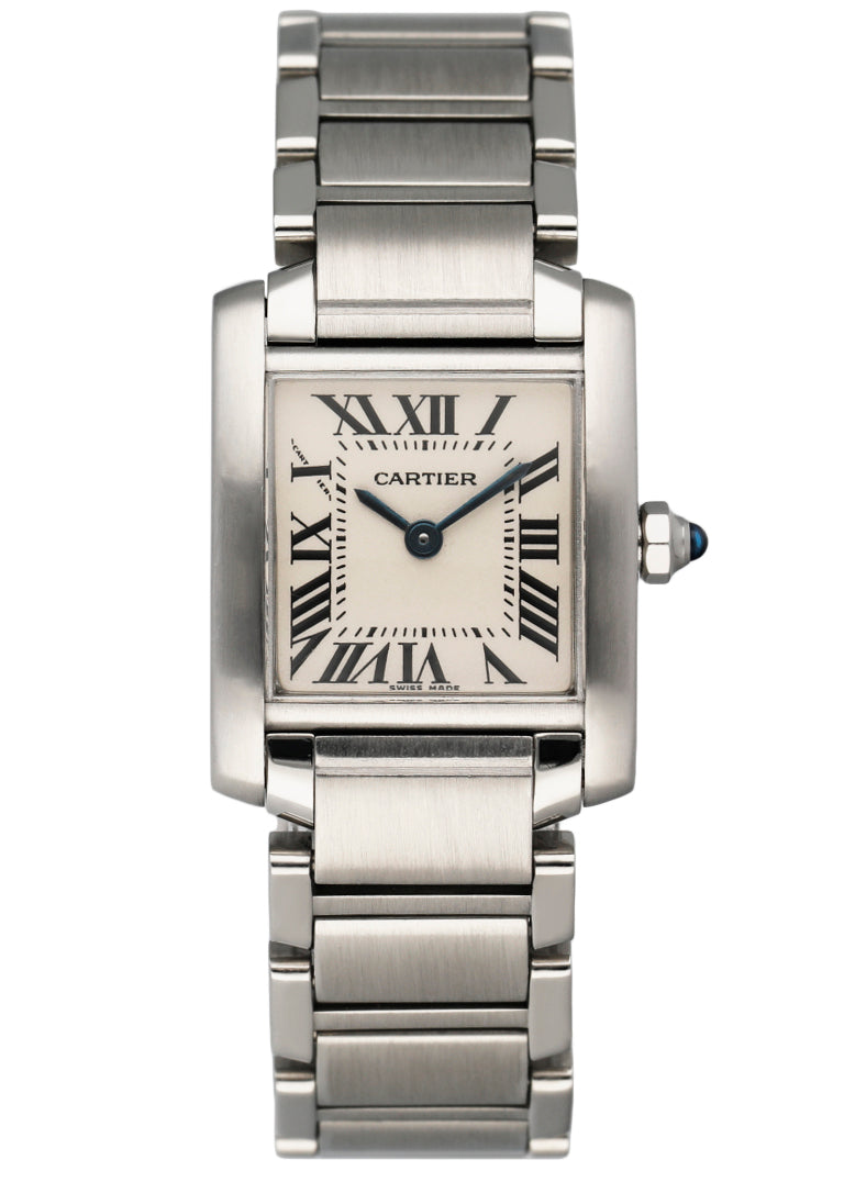 Buy Watch Cartier Tank Francaise ref 2384 White Roman Dial for