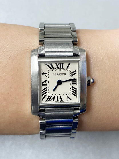 Cartier Tank Francaise 2384 Stainless Steel Ladies Watch