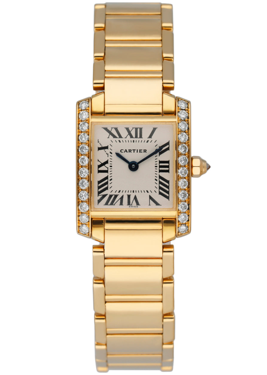 Cartier Tank Francaise 2385 18k Yellow Gold Diamond Ladies Watch - Wristwatch