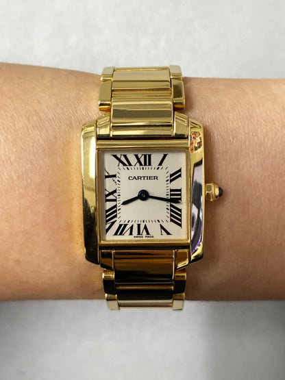 Cartier Tank Francaise 2385 18k Yellow Gold Ladies Watch