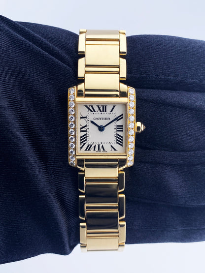 Cartier Tank Francaise 2385 Diamond 18k Yellow Gold Ladies Watch