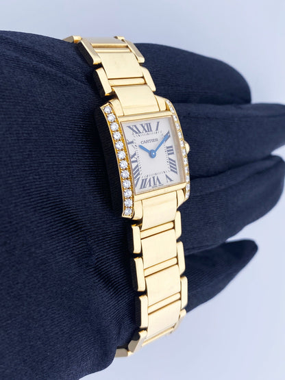 Cartier Tank Francaise 2385 Diamond 18k Yellow Gold Ladies Watch