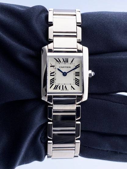 Cartier Tank Francaise 2403 18K White Gold Ladies Watch - Wristwatch