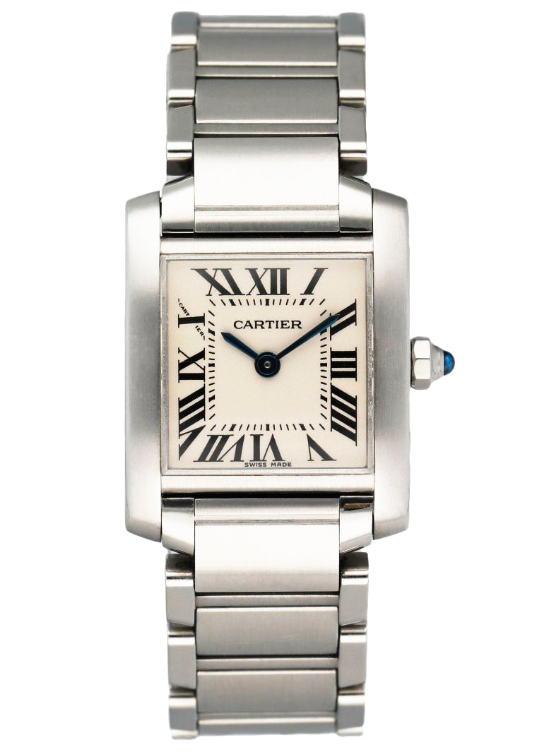 Cartier Tank Francaise 2403 18K White Gold Ladies Watch - Wristwatch