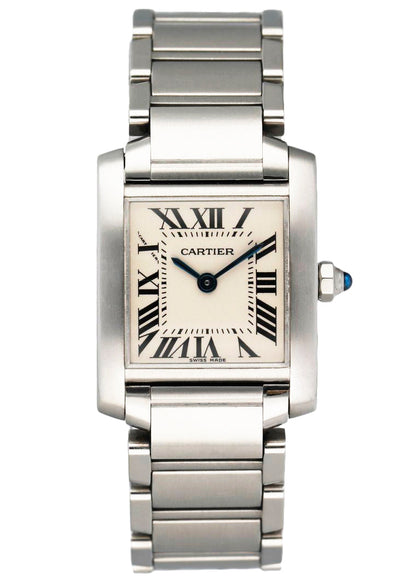 Cartier Tank Francaise 2403 18K White Gold Ladies Watch - Wristwatch