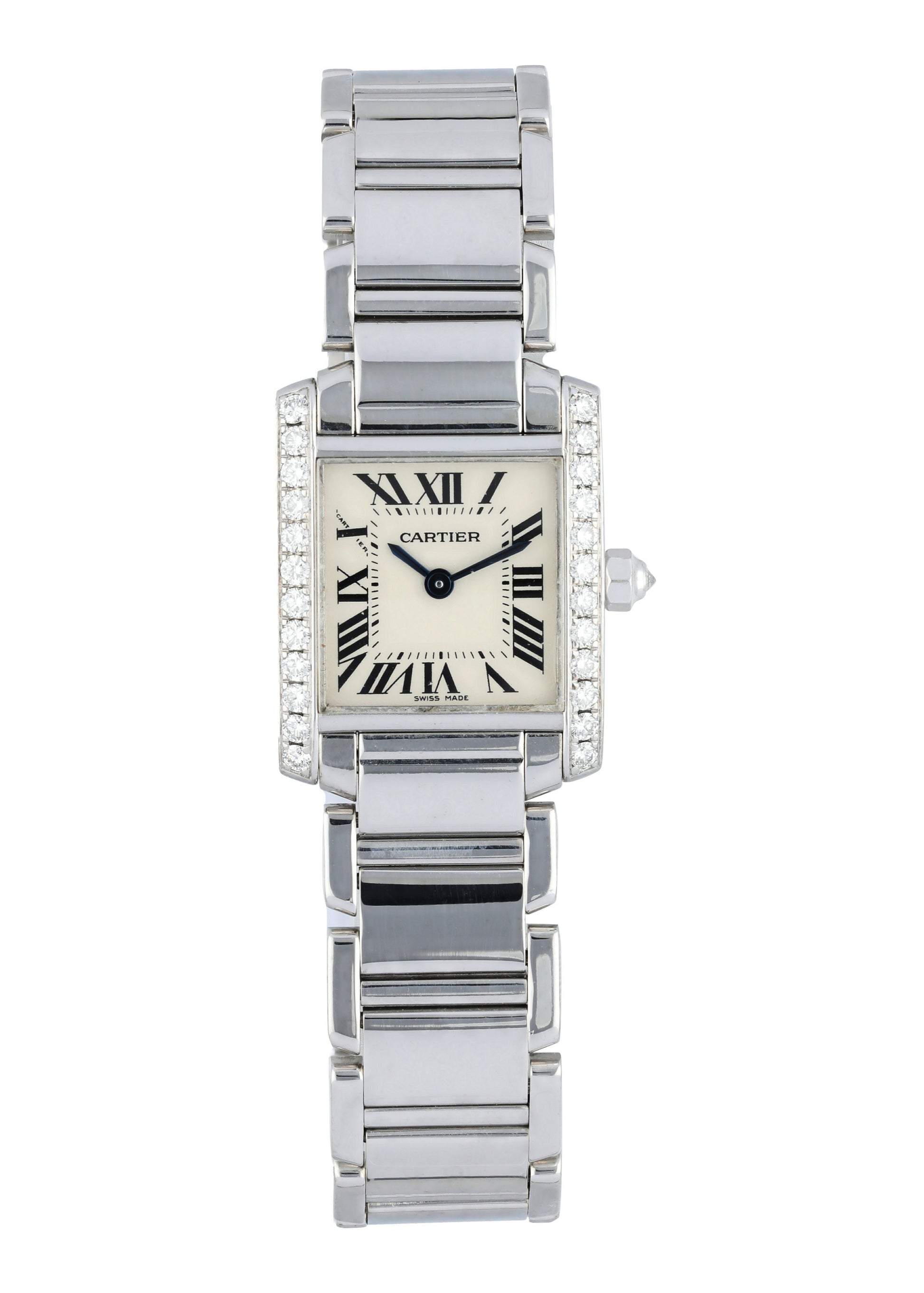 Cartier Tank Francaise 2403 White Gold Diamond Ladies Watch - Virtual