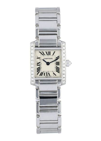 Cartier Tank Francaise 2403 White Gold Diamond Ladies Watch - Virtual