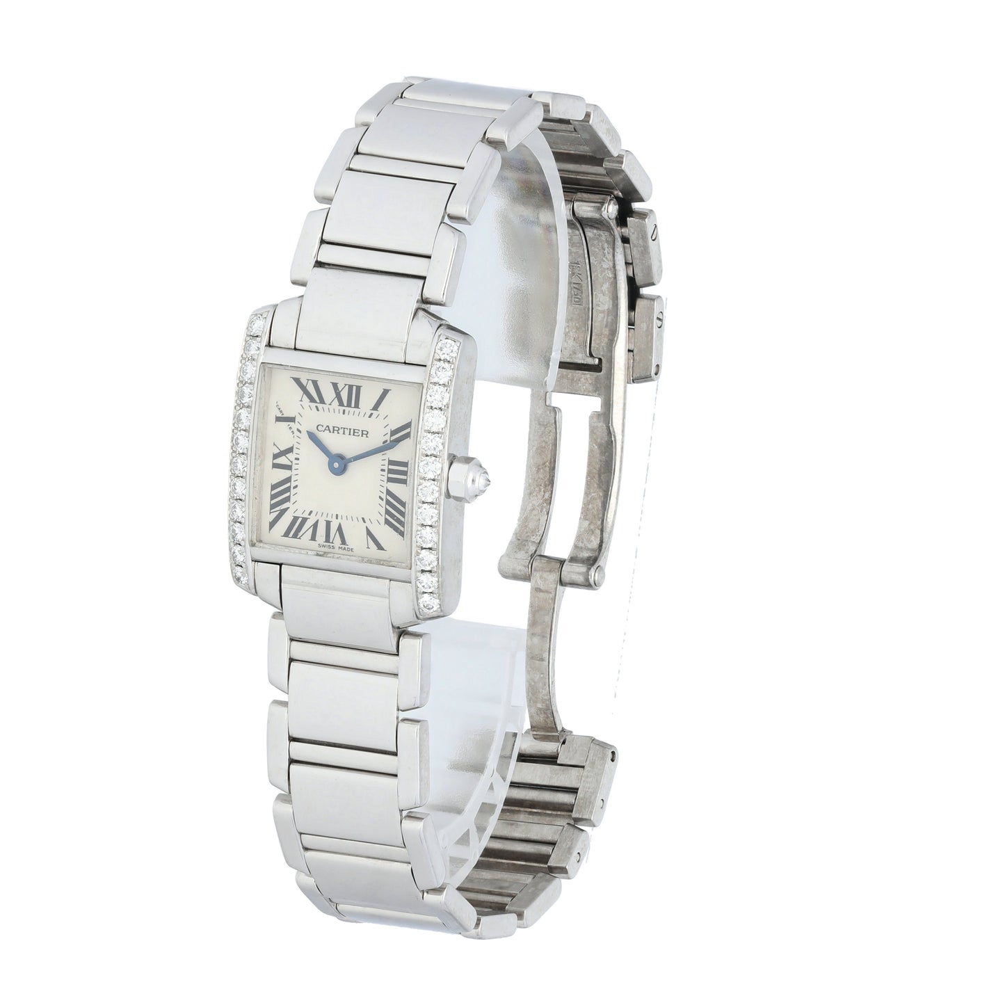 Cartier Tank Francaise 2403 White Gold Diamond Watch - Virtual