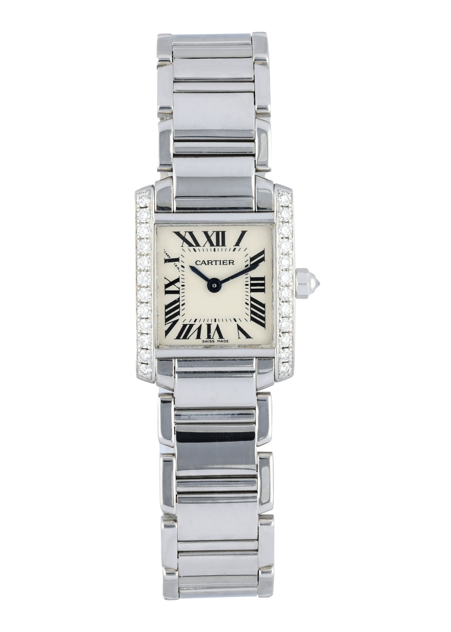 Cartier Tank Francaise 2403 White Gold Diamond Watch - Virtual