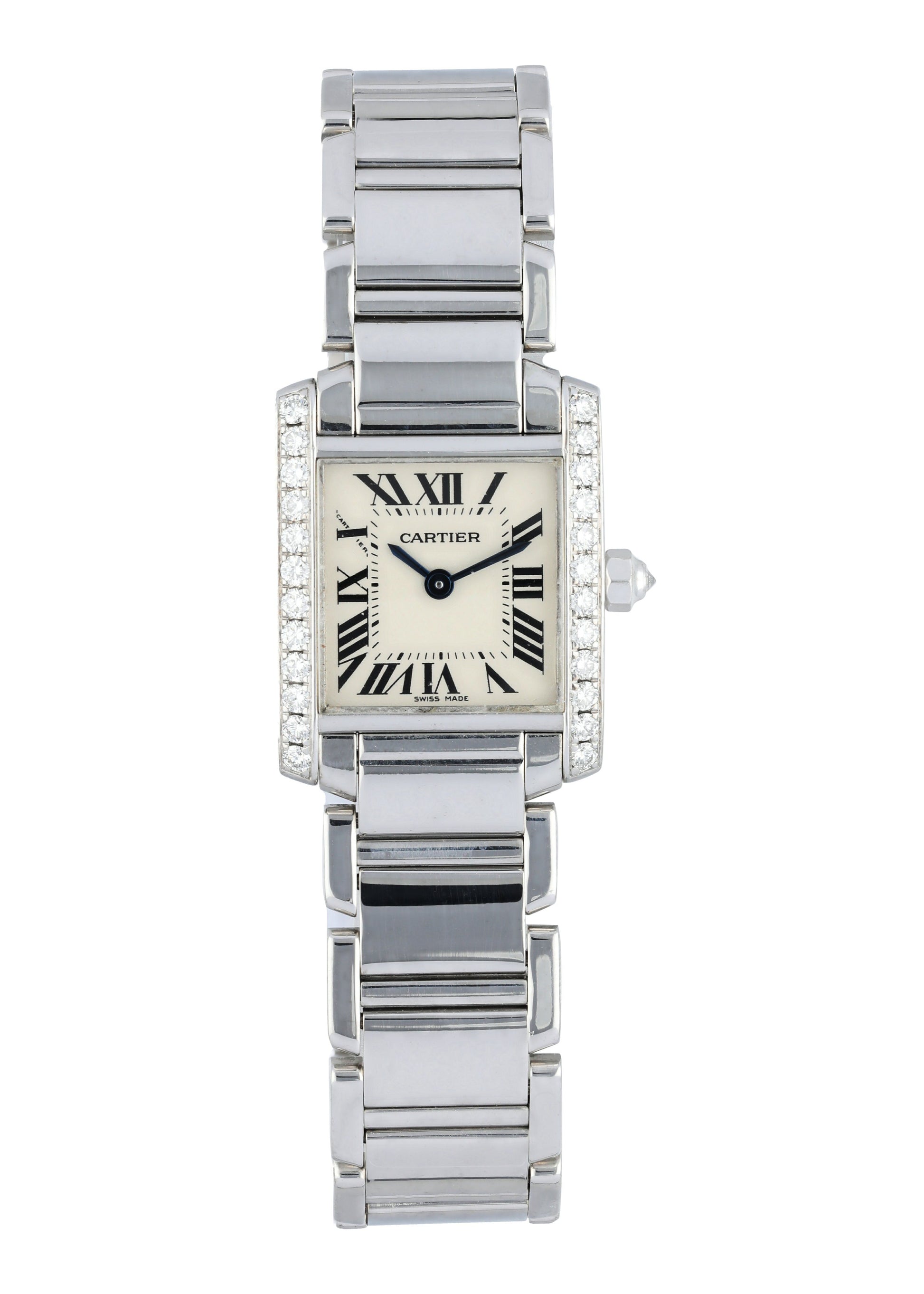 Cartier Tank Francaise 2403 White Gold Diamond Watch - Virtual