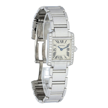 Cartier Tank Francaise 2403 White Gold Diamond Watch - Virtual