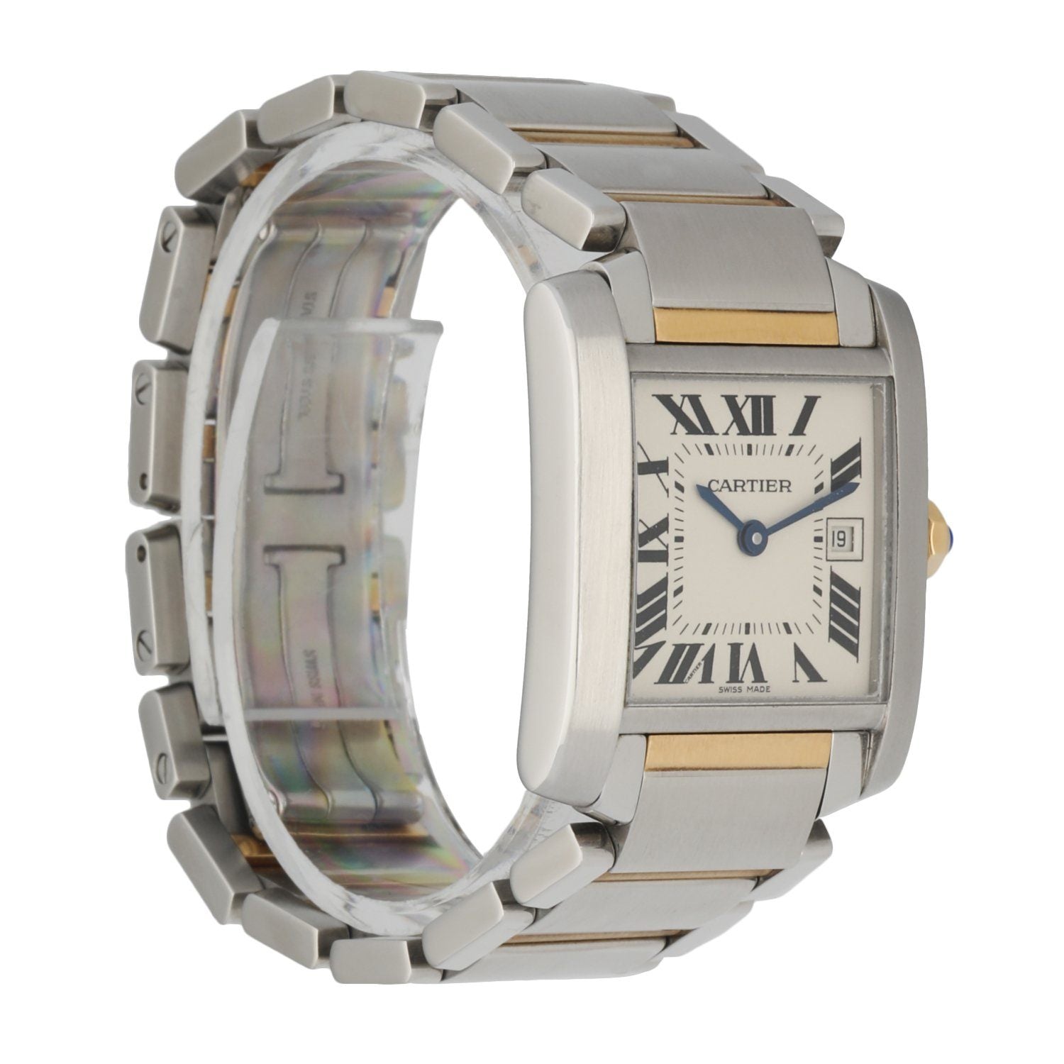 Cartier Tank Francaise 2465 Ladies Midsize Two Tone Watch Box Papers - Wristwatch